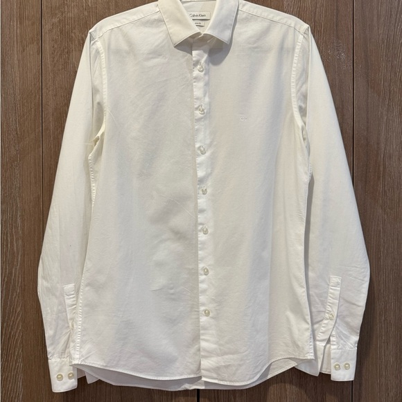 Calvin Klein White Dress Shirt Slim Fit - Picture 2 of 4